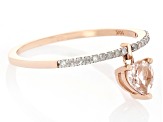 Peach  Morganite 10k Rose Gold Charm Ring 0.38ctw