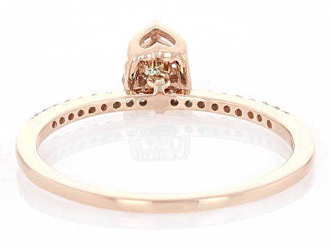 Peach  Morganite 10k Rose Gold Charm Ring 0.38ctw