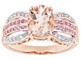 Peach Cor-de-Rosa Morganite 10k Rose Gold Ring 1.74ctw