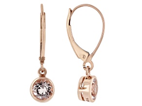 Peach Morganite 10k Rose Gold Solitaire Earrings 0.73ctw