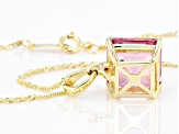 Pink Topaz 10k Yellow Gold Pendant With Chain 5.54ctw