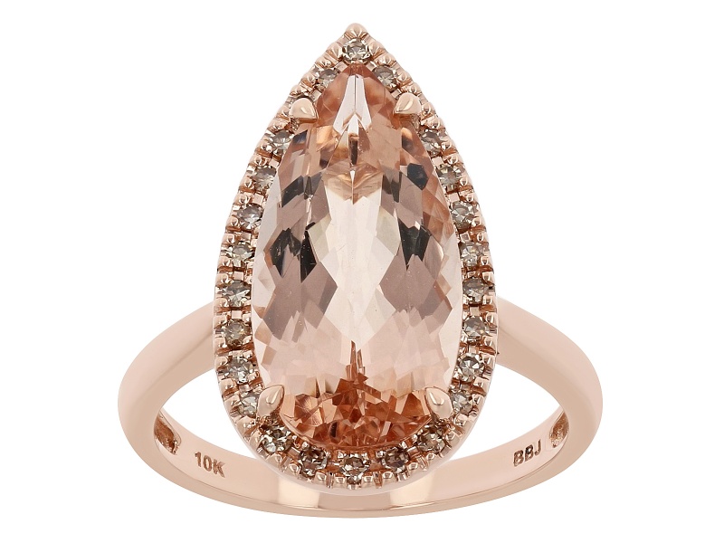 Peach Morganite 10k Rose Gold Ring 5.71ctw