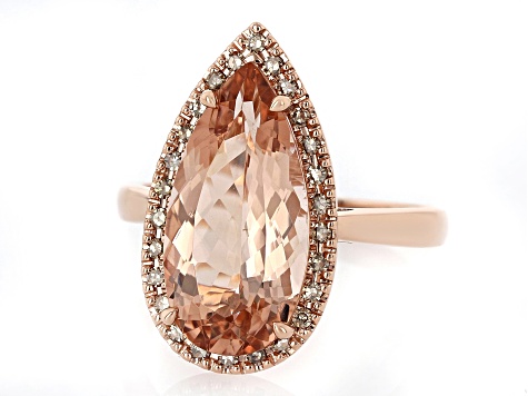 Peach Morganite 10k Rose Gold Ring 5.71ctw