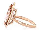 Peach Morganite 10k Rose Gold Ring 5.71ctw