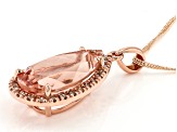Peach Morganite 10k Rose Gold Pendant with Chain 5.71ctw