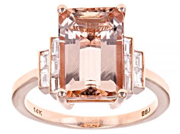 Picture of Peach Cor-de-Rosa Morganite™ 14k Rose Gold Ring 4.57ctw
