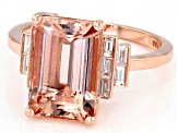 Peach Morganite 14k Rose Gold Ring 4.57ctw