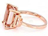 Peach Morganite 14k Rose Gold Ring 4.57ctw