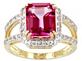 Pink Topaz 10k Yellow Gold Ring 4.04ctw