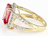 Pink Topaz 10k Yellow Gold Ring 4.04ctw