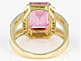 Pink Topaz 10k Yellow Gold Ring 4.04ctw