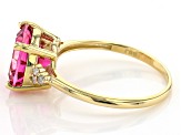 Pink Topaz Spinfire Cut (TM) 10k Yellow Gold Ring 3.92ctw