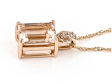 Peach Morganite 10k Rose Gold Pendant With Chain 1.73ctw