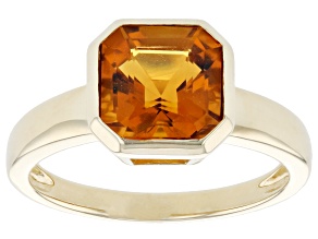 Orange Madeira Citrine 10k Yellow Gold Solitaire Ring 2.15ct