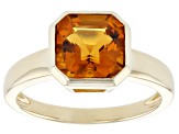 Orange Madeira Citrine 10k Yellow Gold Solitaire Ring 2.15ct