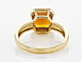 Orange Madeira Citrine 10k Yellow Gold Solitaire Ring 2.15ct
