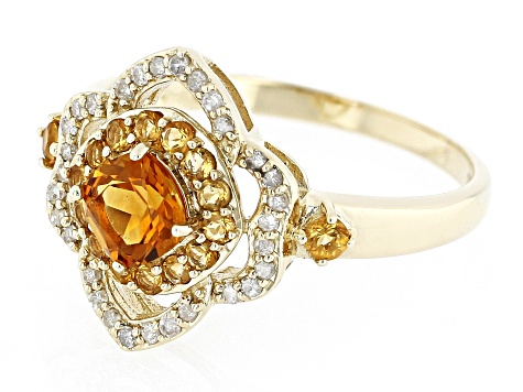 Madeira Citrine 10k Yellow Gold Ring 0.92ctw