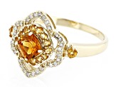 Madeira Citrine 10k Yellow Gold Ring 0.92ctw