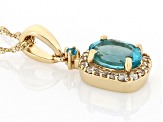 Blue Apatite 10k Yellow Gold Pendant With Chain 1.23ctw