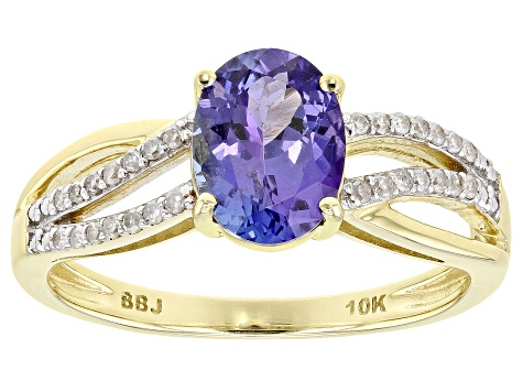 Blue Tanzanite 10k Yellow Gold Ring 1.12ctw - BKG051 | JTV.com