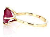 Red Mahaleo® Ruby 10k Yellow Gold Solitaire Ring 2.88ct