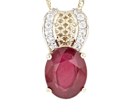 Red Mahaleo(R) Ruby 10k Yellow Gold Pendant With Chain 2.31ctw