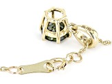 Green Moldavite 10k Yellow Gold Pendant With Chain 0.58ctw