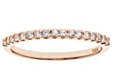 White Sapphire 14k Rose Gold Band Ring 0.26ctw