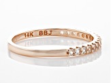White Sapphire 14k Rose Gold Band Ring 0.26ctw