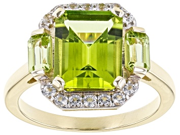 Picture of Green Peridot 10k Yellow Gold Ring 3.36ctw