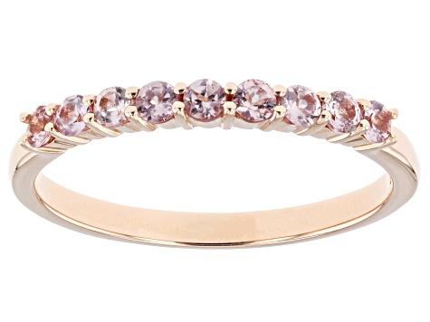Pink Color Shift Garnet 14k Rose Gold Band Ring 0.38ctw