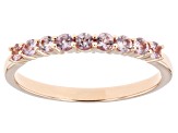 Pink Color Shift Garnet 14k Rose Gold Band Ring 0.38ctw