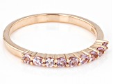 Pink Color Shift Garnet 14k Rose Gold Band Ring 0.38ctw
