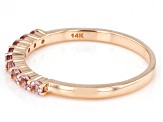 Pink Color Shift Garnet 14k Rose Gold Band Ring 0.38ctw