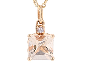 Picture of Peach Morganite 14k Rose Gold Pendant With Chain 1.24ctw