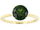 Green Chrome Diopside 10k Yellow Gold Solitaire Ring 1.78ct