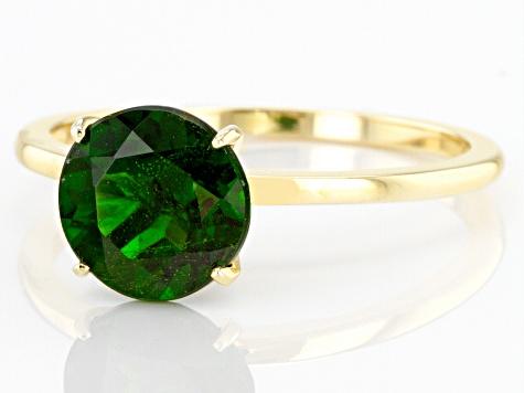 Green Chrome Diopside 10k Yellow Gold Solitaire Ring 1.78ct