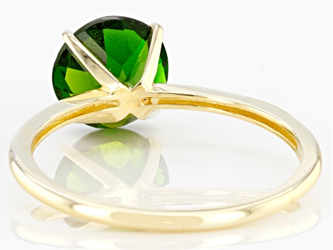 Green Chrome Diopside 10k Yellow Gold Solitaire Ring 1.78ct