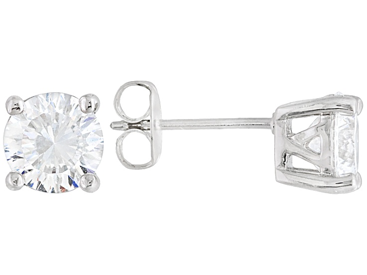 【just LoveR.】23SS★ Times Earrings by Silver925 White Cubic Zirconia Rhodium Over Sterling Silver Solitaire