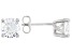 White Cubic Zirconia Rhodium Over Sterling Silver Solitaire Stud Earrings 3.34ctw