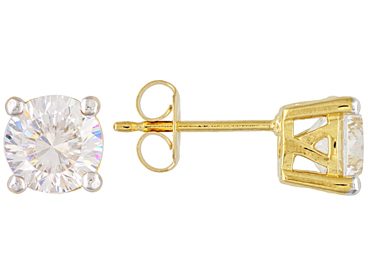 White Cubic Zirconia 18k Yellow Gold Over Sterling Silver