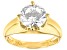 White Cubic Zirconia 18k Yellow Gold Over Sterling Silver Ring 4.59ct
