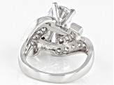White Cubic Zirconia Rhodium Over Sterling Silver Ring 5.55ctw