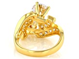 White Cubic Zirconia 18K Yellow Gold Over Sterling Silver Ring 5.55ctw