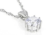 Cubic Zirconia Rhodium Over Sterling Silver Pendant 4.73ctw