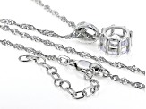 Cubic Zirconia Rhodium Over Sterling Silver Pendant 4.73ctw