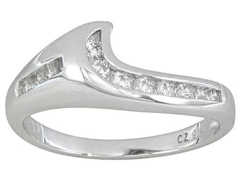 Cubic Zirconia Dillenium Cut Rhodium Over Sterling Silver Ring With Band 2.27ctw