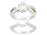 Cubic Zirconia Silver And 18k White Gold Over Silver Ring With Guard 2.93ctw