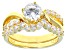 Cubic Zirconia 18k Yellow Gold Over Silver Ring With Band 2.93ctw