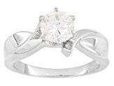 Cubic Zirconia Rhodium Over Sterling Silver Ring 1.67ct